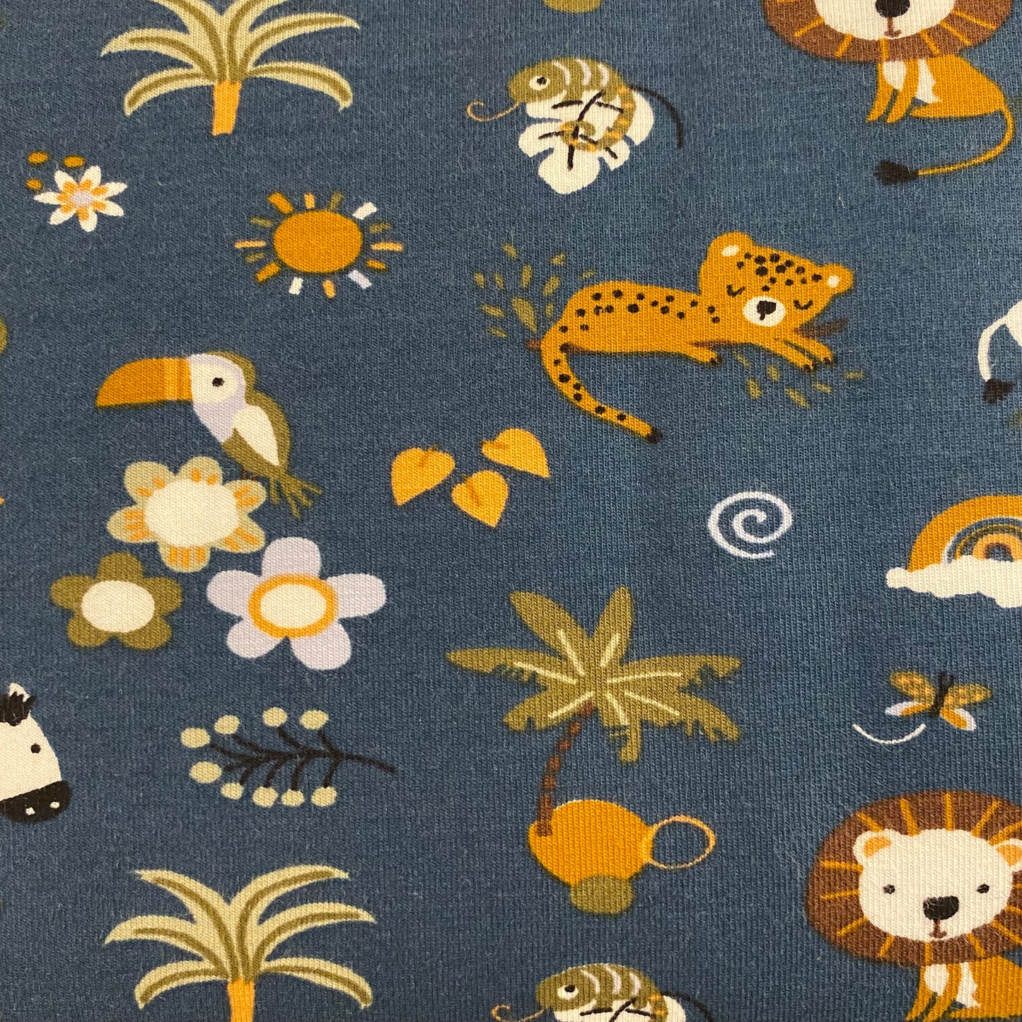 Jersey animaux jungle bleu